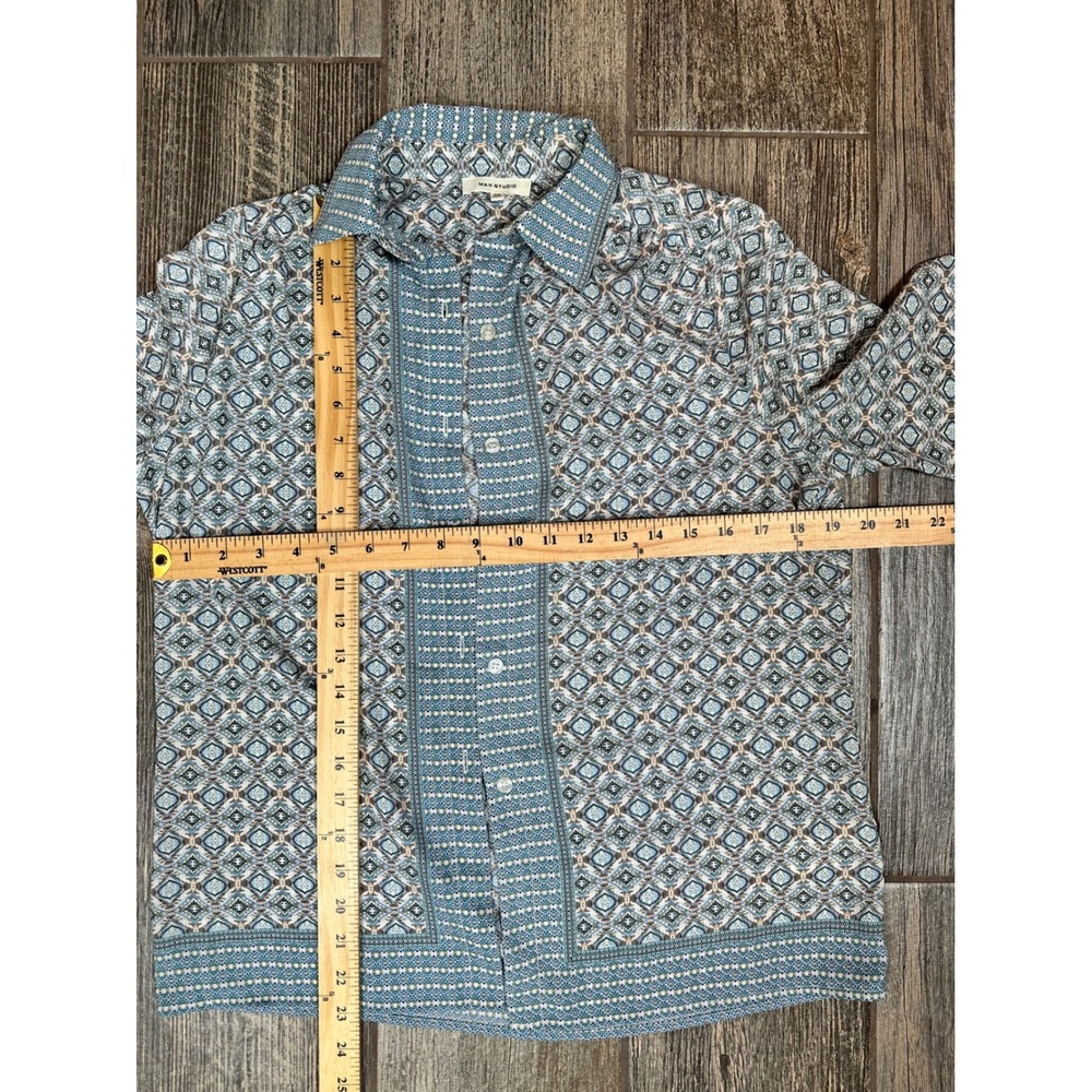 Max Studio Blue Patterned Blouse - Picture 6 of 10